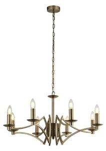 Lampadario Industrial-Nordico Ascot Acciaio Ottone 8 Luci E14