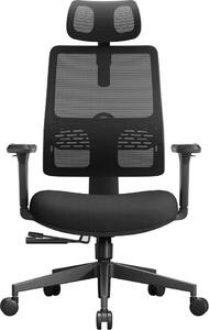 Sedia da ufficio, supporto lombare regolabile, braccioli 3D, nero