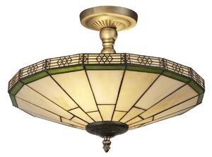 Plafoniera Classica New York Acciaio Bronzo Vetro 1 Luce E14