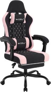 Sedia da gaming WOLTU con funzione massaggio, cuscino a molle insacchettate, ergonomica, tessuto a rete: Nero+Rosa Colore: Nero+Rosa