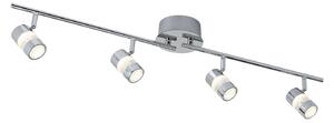Plafoniera Contemporanea Bolle Acciaio Cromo Policarbonato Led 21,2W 3000K