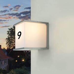 Lampada da parete per esterni in alluminio 16,5 cm di larghezza IP54 grigio bianco E27 lampada da parete angolare per esterni