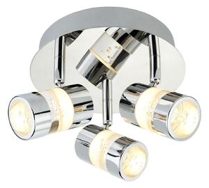 Plafoniera Contemporanea Bolle Acciaio Cromo Policarbonato Led 16W 3000K