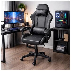 Sedia da gaming in ecopelle, colore nero
