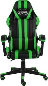 Sedia da Gaming Nero e Verde in Pelle finta