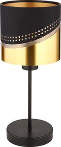 Lampada da tavolo a LED, tessuto, metallo, nero, oro, H 38 cm