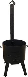 Utschak per stufa Kasan 22 L in acciaio 2 mm Ø 52 cm con canna fumaria