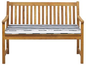 Panca da giardino BELIANI, imbottitura blu marino, legno di acacia, 120 cm, stile rustico, ideale per giardino, balcone e terrazza