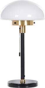 BELIANI Lampada da tavolo nero oro bianco vetro ferro 55 cm paralume a semisfera camera da letto soggiorno retrò classico