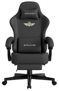 GTPLAYER sedia da gioco Poltrona da gioco ergonomica Sedia da scrivania Sedia da ufficio con cuscino di seduta in Pelle finta e piuma, braccioli di collegamento, con poggiapiedi