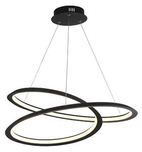 Lampadario Moderno Vortice Ii Acciaio Nero Silicone Bianco Led 41,13W 3000K