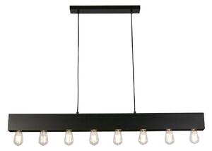 Lampadario Industrial-Nordico Pianoforte Acciaio Nero 8 Luci E27