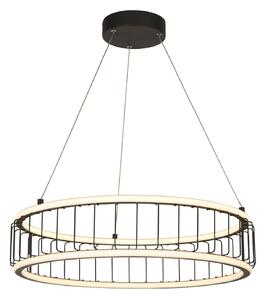 Lampadario Contemporaneo Circolo Acciaio Nero Alluminio Bianco Led 46,4W 3000K