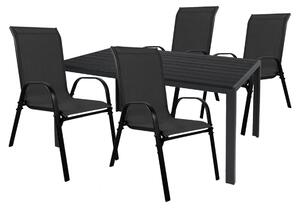 Set da giardino Set di sedute 5 pezzi 180x90cm Alluminio / Non-Legno