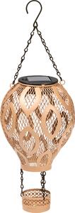 Lampada decorativa a LED a forma di mongolfiera in metallo con illuminazione solare e gioco di ombre in stile orientale, rosso volpe