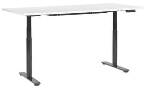 BELIANI Scrivania regolabile in altezza piano bianco struttura in acciaio nero 180 x 80 cm regolazione elettrica in altezza ufficio moderno