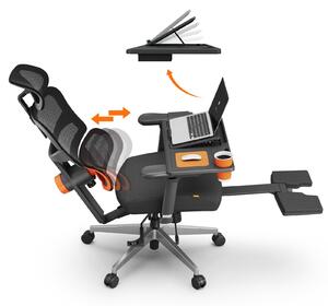 NEWTRAL Pro NT002 Sedia da ufficio ergonomica con poggiapiedi - sedia da scrivania con schienale alto + scrivania da lavoro staccabile
