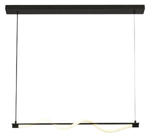 Lampadario Moderno Serpente Acciaio Bianco Policarbonato Nero Led 15W 2700K
