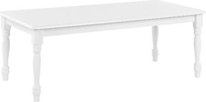 Tavolino BELIANI bianco MDF rubberwood 120 x 60 cm gambe sagomate design vintage soggiorno