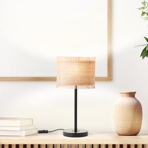BRILLIANT Nature Lampada da tavolo RAFFY | Lampada da tavolo con paralume in alghe marine color naturale | Altezza 45,5 cm e diametro 22 cm | Attacco E27 max. 60 W | Metallo/alghe marine in color naturale/nero