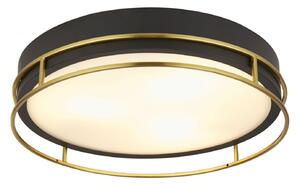 Lampada da soffitto in metallo vetro E14 IP44 Ø 40 cm rotonda in ottone nero a 3 luci moderna