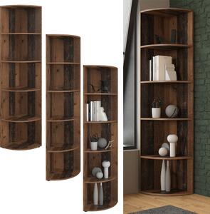 Libreria angolare da terra Vicco Ecki Legno antico 40 x 180 cm, Model 36547