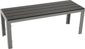 DEGAMO Panca sgabello Panchina da giardino SORANO 2 posti Alluminio grigio argento Legno artificiale grigio scuro