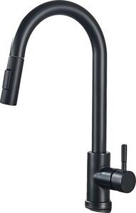 Rubinetto da cucina, funzione spray estraibile, design monocomando, nero A