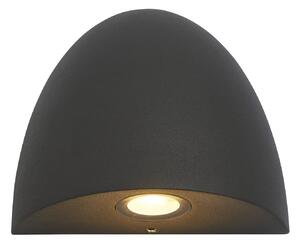 Applique Moderna Sentinella Alluminio Nero Vetro Trasparente Led 3,48W 3000K