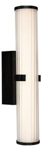 Applique Moderna Morsetto Acciaio Nero Vetro Bianco Led 19W 3000K