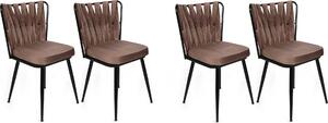 Skye Decor, Kuakl-233 V4, set di sedie (4 pezzi), marrone chiaro, 100% METALLO, 43 x 43 x 82 cm