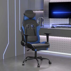 Sedia da gaming vidaXL con funzione massaggio e poggiapiedi, in Pelle finta nera e blu