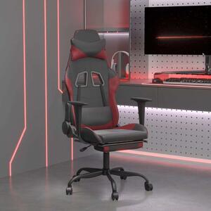 Sedia da gaming vidaXL con funzione massaggio e poggiapiedi, in Pelle finta nera e bordeaux
