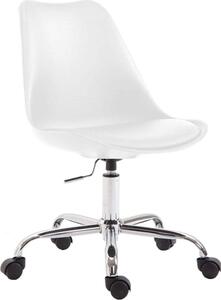 Sedia da ufficio in Pelle finta - Seduta ergonomica - Design moderno in plastica | Colore: Bianco