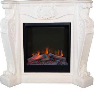 Caminetto elettrico Xaralyn - Louis ELE-W - pietra naturale bianca - riscaldamento 1500 watt - con telecomando - caminetto da incasso incluso - caminetto decorativo