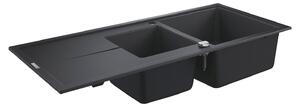 Lavello composito K400 31643 2 vasche 1160x500mm con ATF re/li granito nero