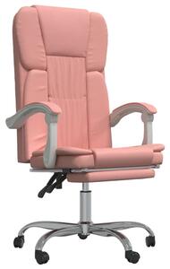 Sedia da ufficio VidaXL con funzione reclinabile in Pelle finta rosa