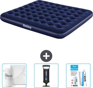 Materasso gonfiabile Bestway - 2 persone - 183 x 203 x 22 cm - Blu - Accessori inclusi