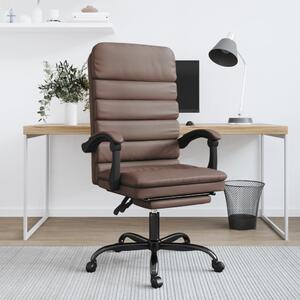 The Living Store Sedia da ufficio con funzione massaggio in Pelle finta marrone