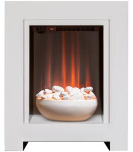 Set camino Adam Monet in colore bianco con camino elettrico, dimensioni 73 cm x 60 cm x 20 cm, fiamma LED, potenza termica 1–2 kW