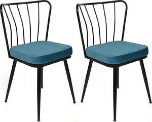 Skye Decor, Yldz-952 V2, Set di sedie (2 pezzi), blu, 100% METALLO, 43 x 42 x 82 cm