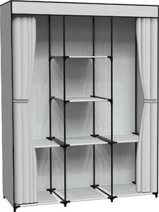 Appendiabiti tessile SONIA 8 ripiani grigio con tenda