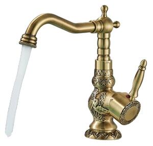Rubinetto da cucina, finitura bronzo nero, miscelatore acqua calda e fredda, antico C corto