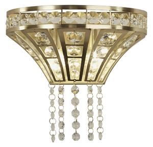Applique Classica Gemma Acciaio Ottone Cristallo 2 Luci G9