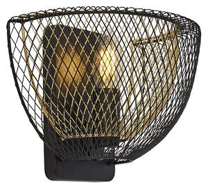 Applique Industrial-Nordico Favo Acciaio Nero Oro 1 Luce E14