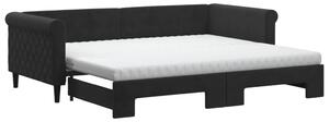 VidaXL Divano letto estraibile con materasso Nero 90x200 cm Velluto