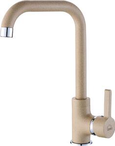 Laveo LENA BKU 465D Miscelatore monocomando per lavello Granite Beige, bocca mobile, testa in Vetroceramica, sistema di installazione semplice