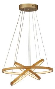 Lampadario Moderno Eternità Acciaio Marrone Legno Bianco Led 9,4W