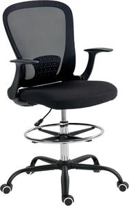 Sedia da ufficio Fortuna Lai regolabile in altezza con poggiapiedi regolabile, supporto lombare, 62 x 59 x 119 cm, nera