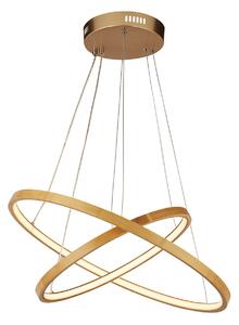 Lampadario Moderno Eternità Acciaio Marrone Legno Oro Led 6,25W 2700K